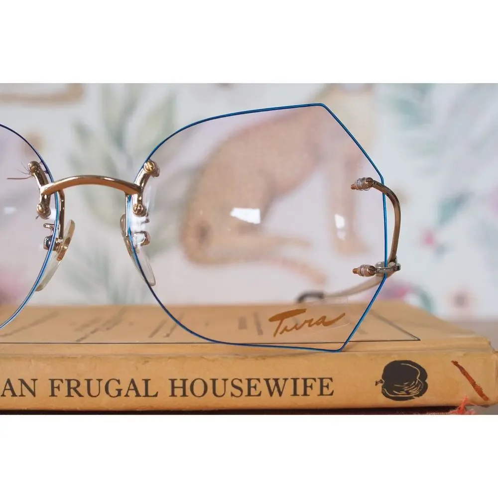 Vintage 1970s Tura Butterfly Sunglasses France Rimless JACKIE Retro Whimsigoth